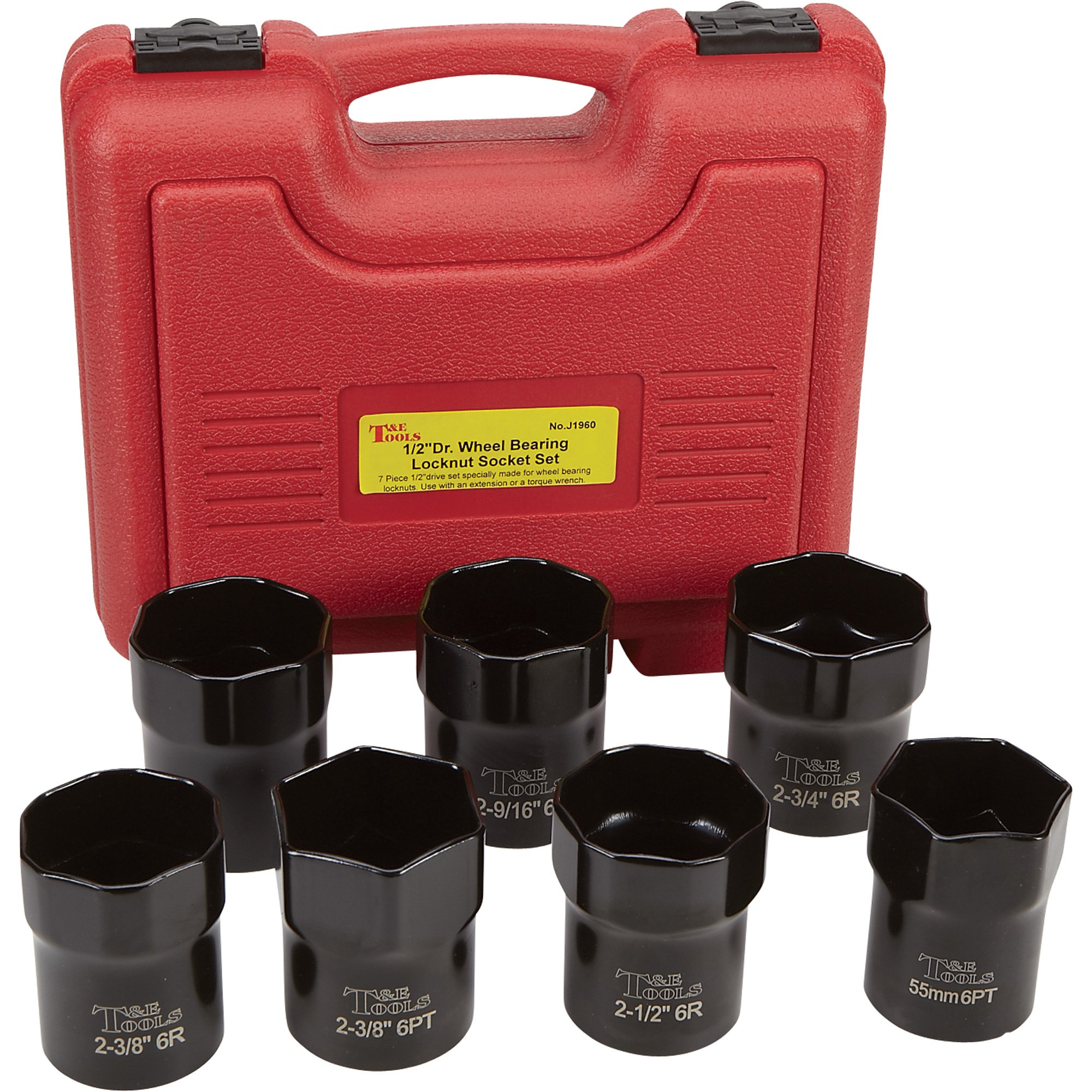 1/2in. Bearing Locknut Set — 7Pc., Model J1960 Northern Tool